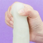 10.5'' Lumino Play Dildo sa Vakuumskim Postoljem - Prozirni, Vodootporni, Sa Testisima