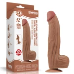 12'' King Sized Dual Layer Donga sa testisima - Braon