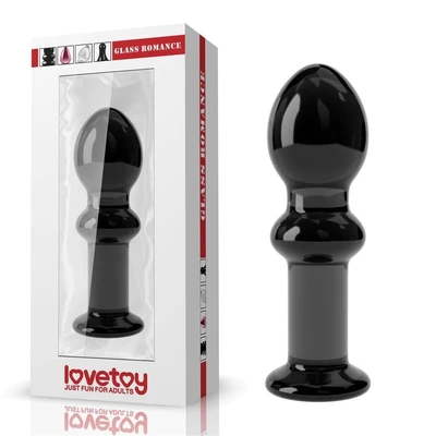 4.5" Crni Stakleni Dildo za Romantične Trenutke - Lovetoy - Sexy Shop