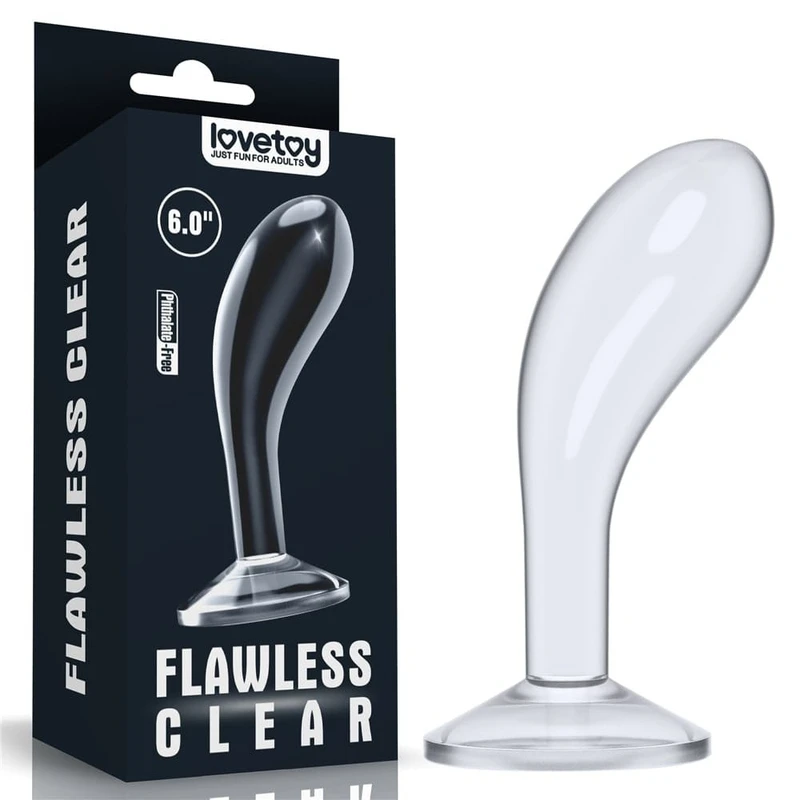 6.0'' Prozirni Prostate Plug sa Vakuumskim Postoljem - Lovetoy