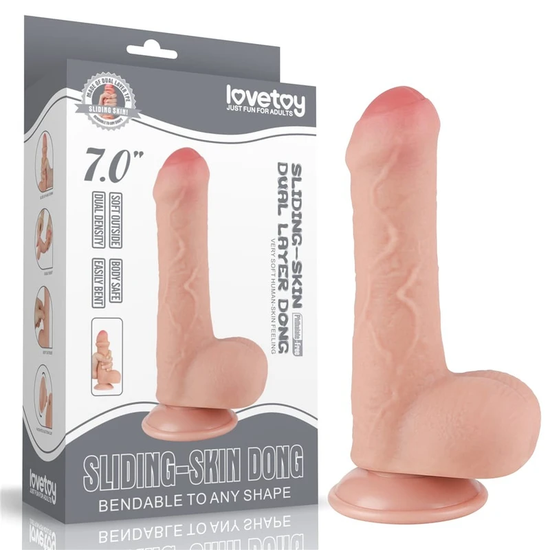 7'' Dual Layer Realistični Dong Sa Testisima - Lovetoy