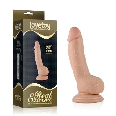 7" Realistični Vibrirajući Dildo sa Testisima i Vakuumskim Postoljem - Lovetoy - Sexy Shop