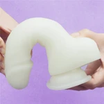 7.5'' Lumino Play Dildo sa testisima i vakuumskim postoljem - Prozirni vodootporni silikon