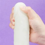 7.5'' Lumino Play Dildo sa testisima i vakuumskim postoljem - Prozirni vodootporni silikon