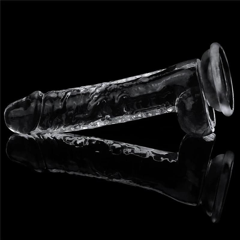7.5'' Prozirni Dildo sa Vakuumskim Postoljem i Testisima - Lovetoy