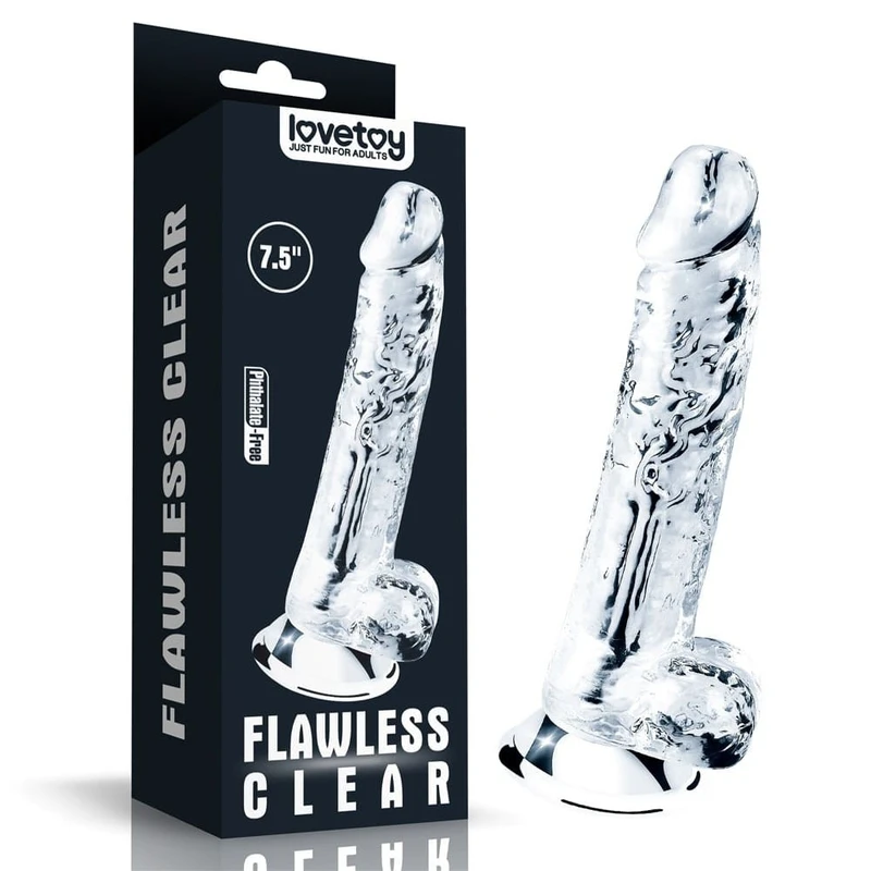 7.5'' Prozirni Dildo sa Vakuumskim Postoljem i Testisima - Lovetoy