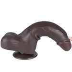 8.5'' Sliding Skin Dual Layer Dildо Crni sa Testisima i Vakuumskim Postoljem - Lovetoy