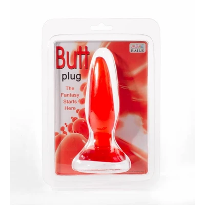 Analni plug za stimulaciju Debra sa vakuumskim postoljem, crveni, 13,5cm - Sexy Shop