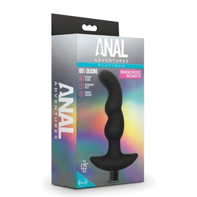 Analni stimulator Blush Anal Adventures s vibratorom 13,3cm crni - Sexy Shop