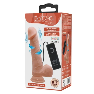 Barbara Ken Vibrirajući Dildo 8,3" sa Testisima i Daljinskim Upravljanjem - Sexy Shop