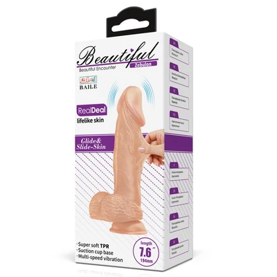 Beautiful Zebulon 7,6" Vibrirajući Dildo sa Testisima i Daljinskim Upravljanjem - Sexy Shop