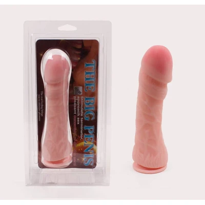 Big Penis Dildo sa vakuumskim postoljem - debeljuškasti TPR igračka za odrasle, 23,5cm, kožni ton - Sexy Shop