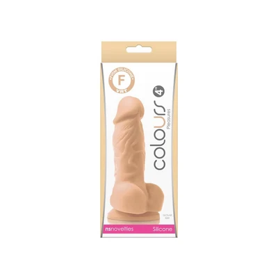 Bijeli dildo sa testisima i vakuumskim postoljem, 14 cm - NS Toys - Sexy Shop