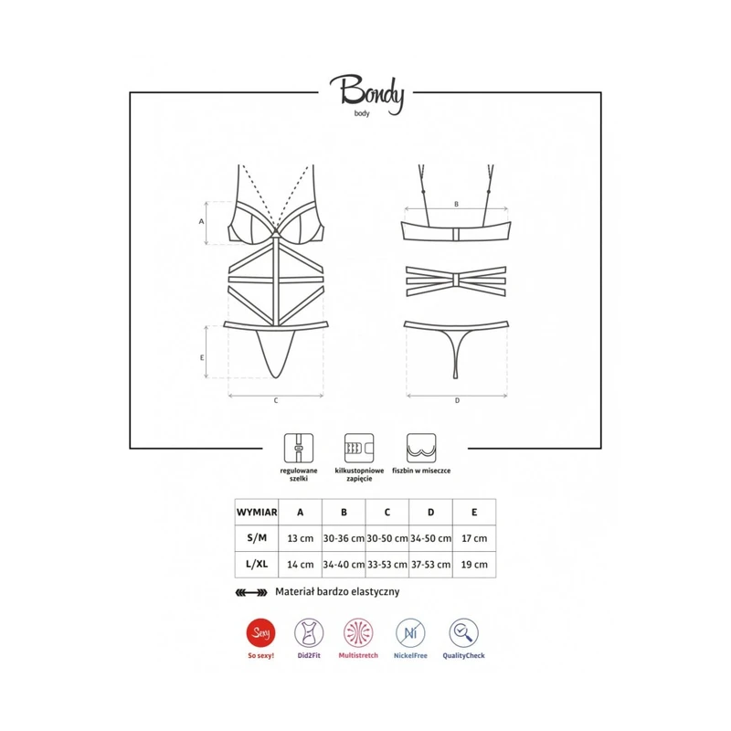 Bondy teddy crni S/M Obsessive