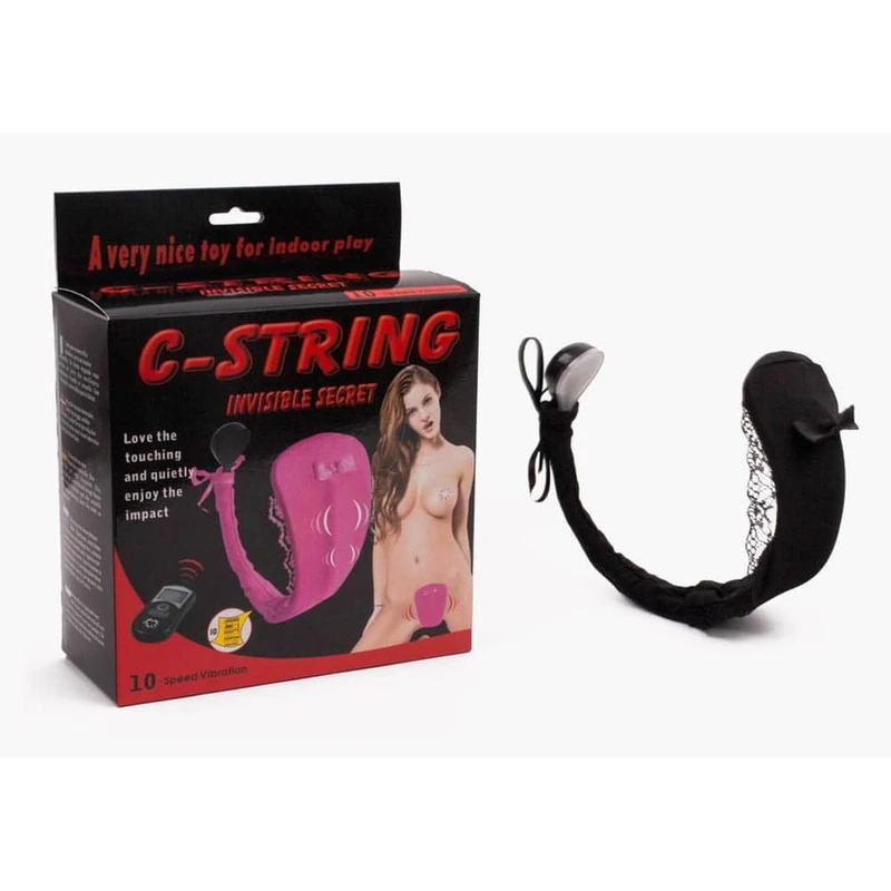 C-string vibrator sa daljinskim upravljačem - ljubičasti
