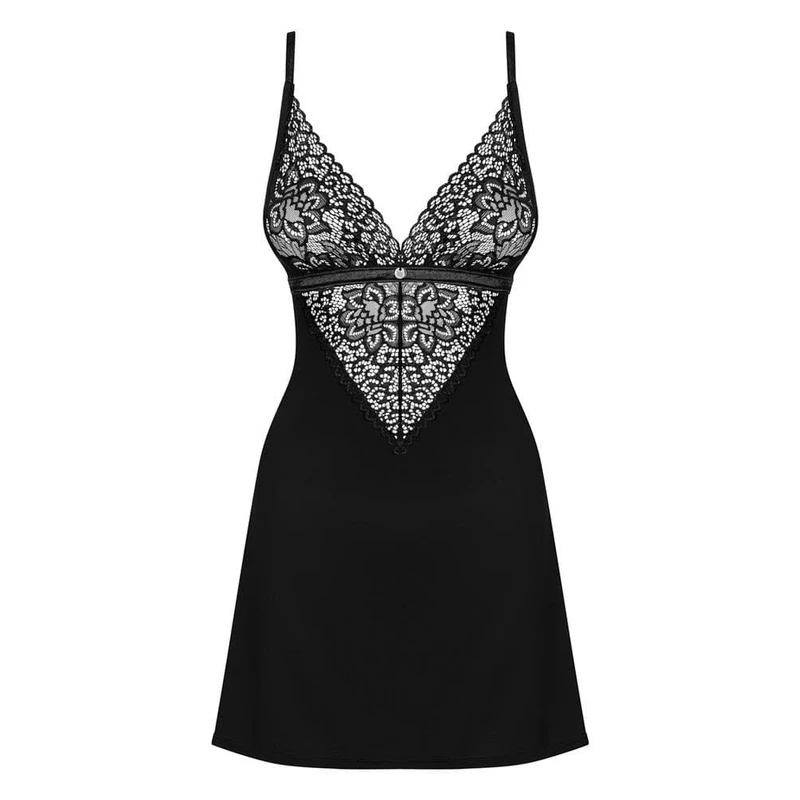 Cecilla crna chemise i thong L/XL