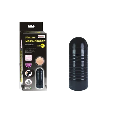 Charmly Pleasure Masturbator Mouth - Crna koža, 19cm - Sexy Shop