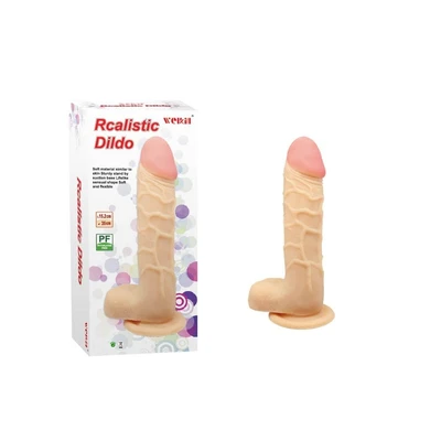 Charmly Realistični Dildo sa Testisima i Vakuumskim Postoljem 24cm Koža - Sexy Shop