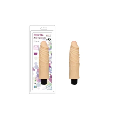 Charmly Super Vibe Real Cyber Skin - Vodootporni vibrator sa podešavanjem vibracija 18,5 cm - Sexy Shop