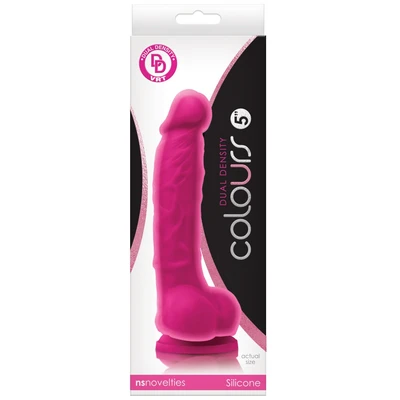 Colours Dual Density Dildo 18,3cm Roze sa vakuumskim postoljem - Sexy Shop