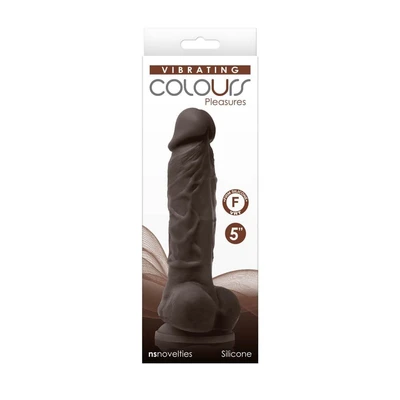 Colours Pleasures 5" Dildo sa testisima, braon, sa vakuumskim postoljem - Sexy Shop