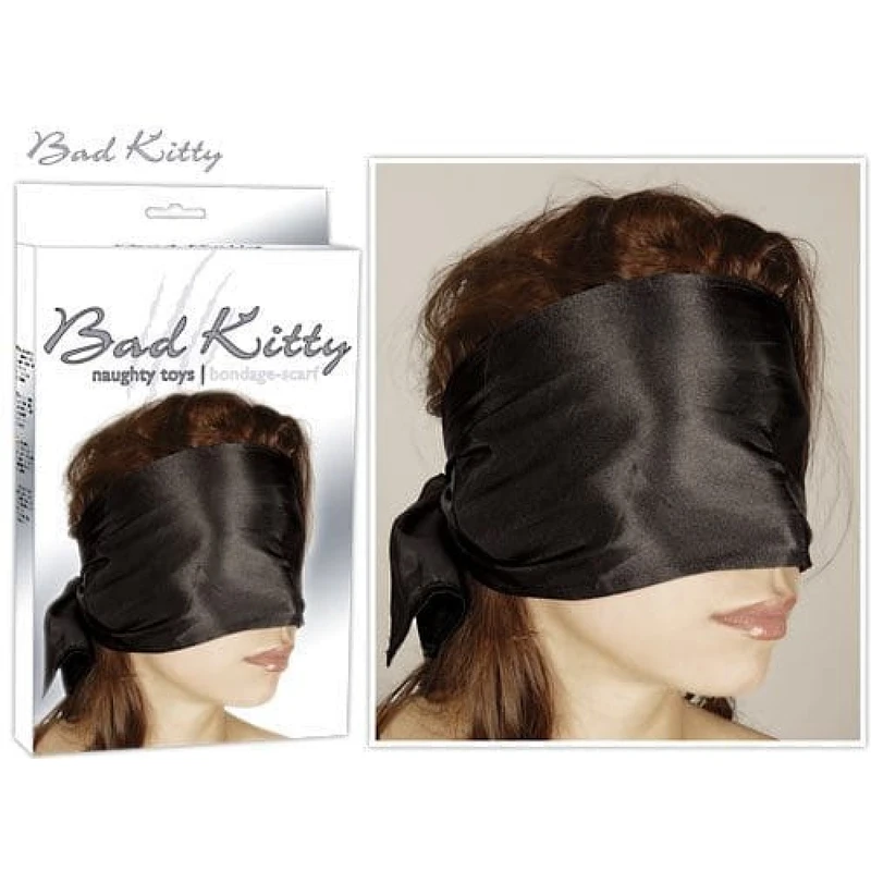 Crni satenski bondage šal - Bad Kitty 120cm