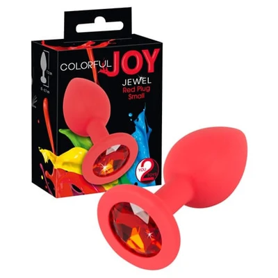 Crveni butt plug sa dragim kamenom - 7.2 cm - Sexy Shop