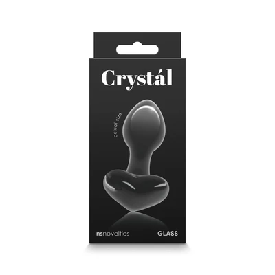 Crystal Heart - Crni silikonasti vibrator, 8,9 cm, vodootporan - Sexy Shop