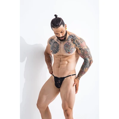 Cut4Men L4CE G-string crni L/XL - Sexy Shop