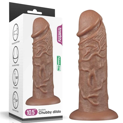 Dildo od 27cm, realistični braon sa vakuumskim postoljem - Sexy Shop