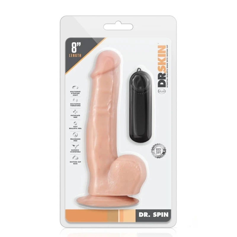Dr. Spin rotirajući dildo sa testisima – koža 22,2 cm