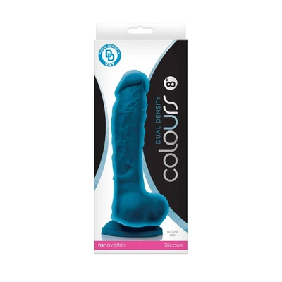 Dugo plavi dildo sa vakuumskim postoljem i testisima, 24cm - Sexy Shop