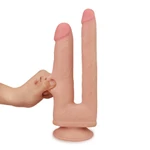Dvojni Realistični Soft Dong sa Vakuumskim Postoljem - 21,9/25 cm, Brend: Lovetoy