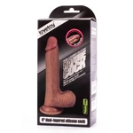 Dvojni sloj silikon dildo sa testisima 20,5 cm - Lovetoy koža