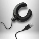 Echo: Vibrirajući C-oblikovani masturbator, crni, 7,2 cm