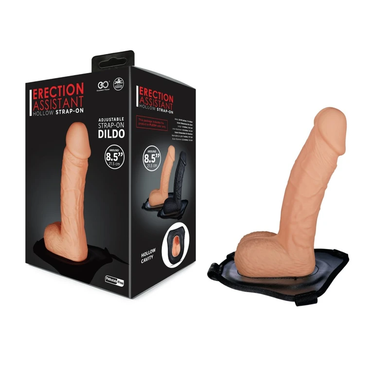 ERECTION ASSISTANT 21,5CM HOLLOW STRAP-ON SA TESTISIMA, IZMENJIVI POJAS