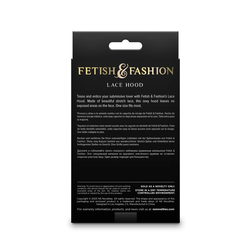 Fetish & Fashion - Crna Čipkana Kapica za Odrasle