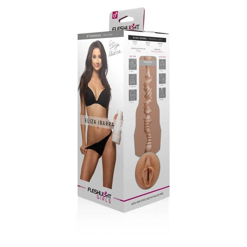 Fleshlight Girls Eliza Ibarra Ethereal - Vodootporna masturbacija sa detaljnim teksturom 25,4 cm