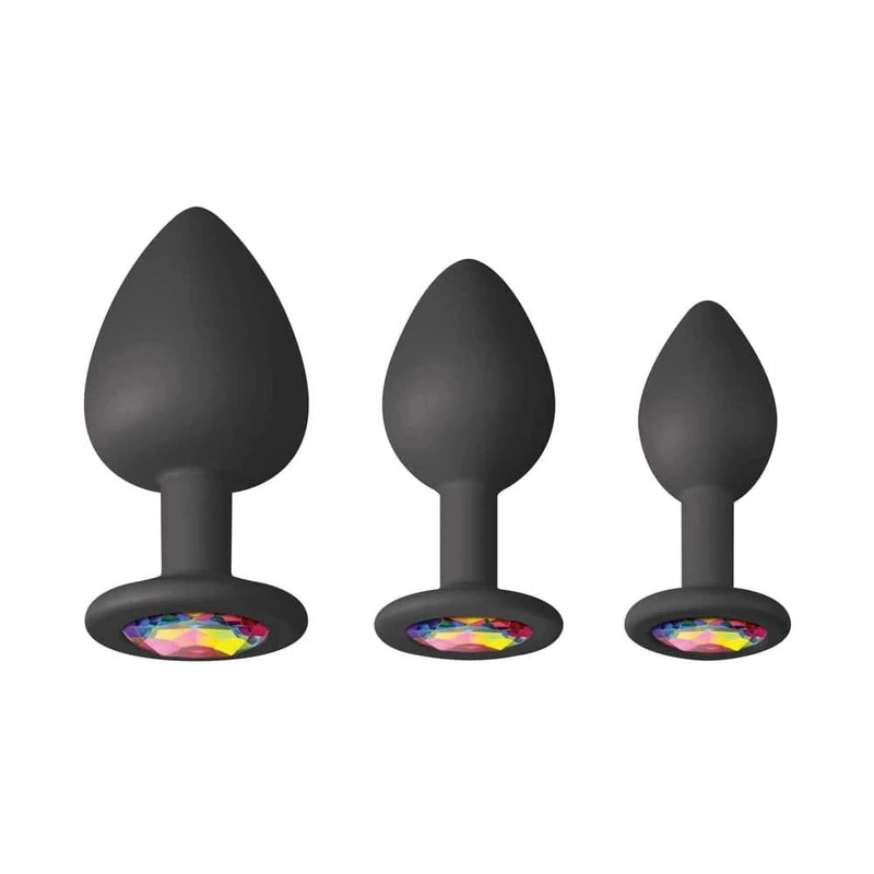 Glam Spades Trainer Set - Crni silikon sa blještavim draguljima