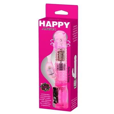 Happy Angel Rabbit Vibrator 22 cm Roze sa Klitoralnom Stimulacijom - Sexy Shop