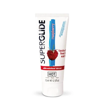 HOT Superglide jestivi lubrikant na bazi vode - MALINA 75 ml - Sexy Shop
