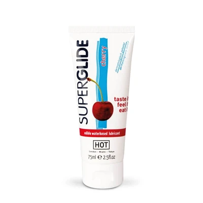 HOT Superglide jestivi lubrikant na vodenoj bazi - TREŠNJA 75 ml - Sexy Shop