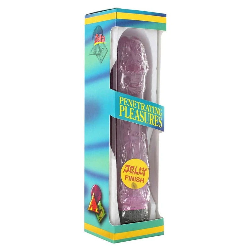 Jelly vibrator ljubičasti 20cm sa glansom i jačim vibracijama