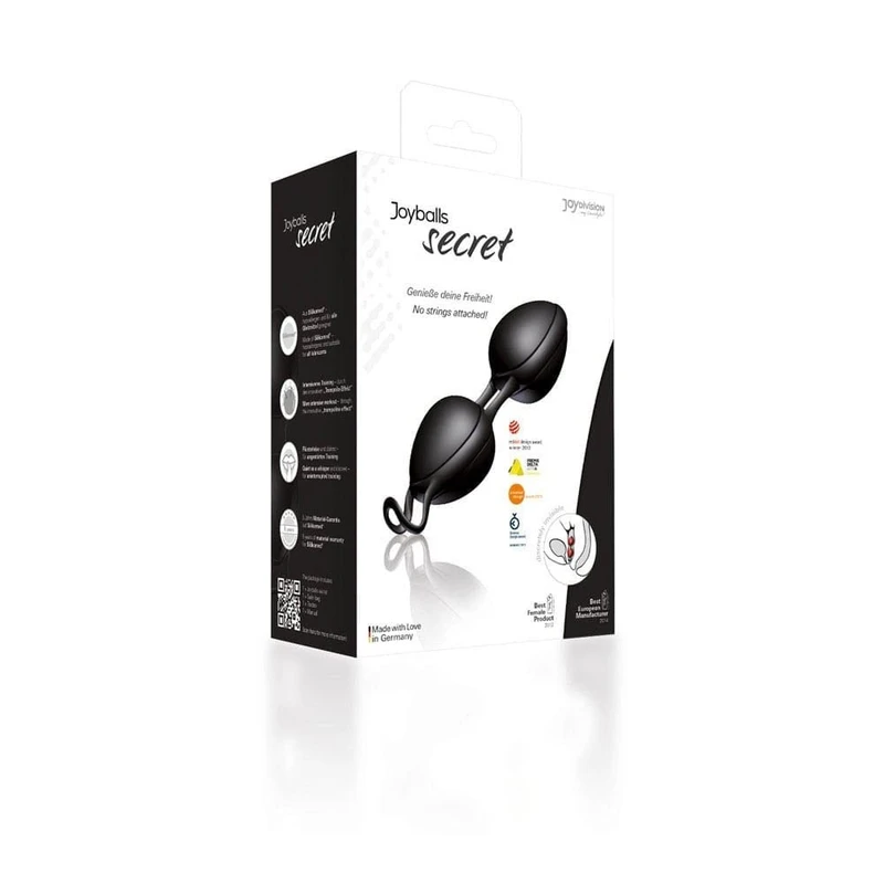 Joyballs Secret Black - Kegel lopte za jačanje vaginalnih mišića, vodootporne, 11cm