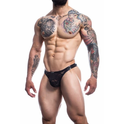 L4CE C4M Crni Tange za Mlade Muškarce - Sexy Shop