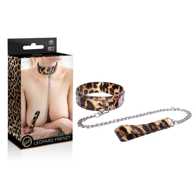 Leopard kragna sa povodcem 53 cm - Sexy Shop