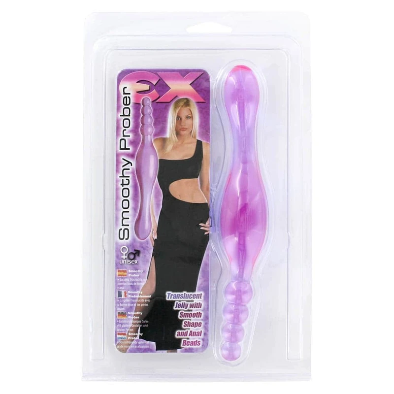 Ljubičasti dupli dildo Smoothy Prober 17,8 cm