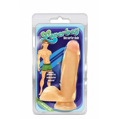 Loverboy Surfer Dude - Realistični vibratori sa vakuumskim postoljem, 17,7 cm, vodootporni - Sexy Shop