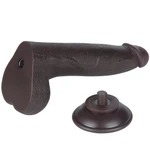 Lovetoy 22cm Crni Dildo sa Testisima i Vakuumskim Postoljem