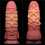 Lovetoy 9.5'' Dupli Silikonski Kamenjasti Penisl sa Testisima i Vakuumskim Postoljem